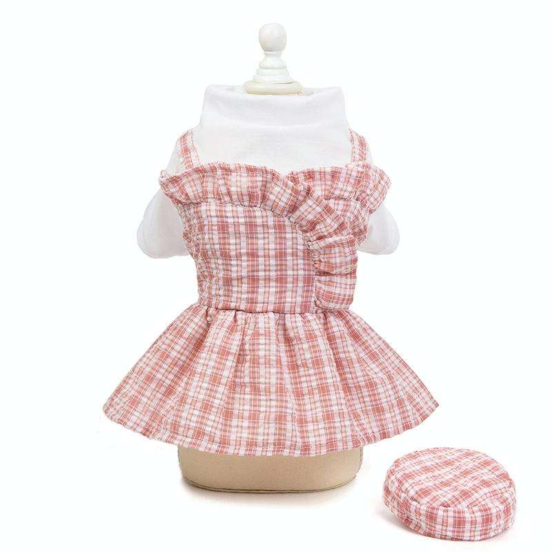 Pet Clothes Dog Dress Summer Thin Uniform Skirt, Size: M(Pink)