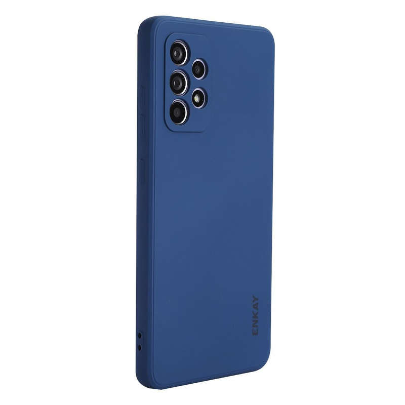 For Samsung Galaxy A52 5G ENKAY Liquid Silicone Soft Shockproof Phone Case(Dark Blue)