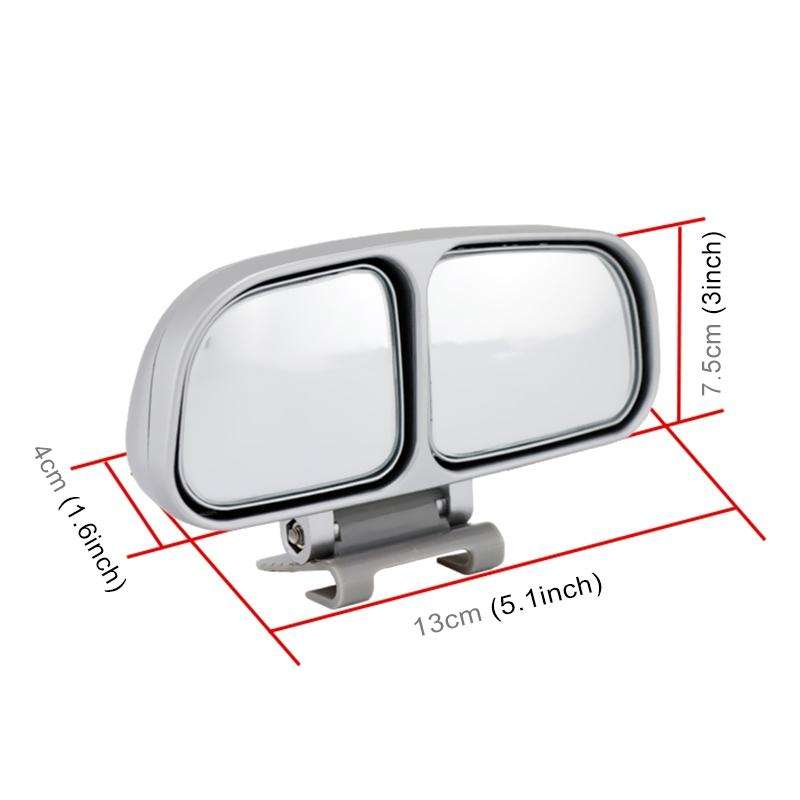 Left Side Rear View Blind Spot Mirror Universal adjustable Wide Angle Auxiliary Mirror(Silver)