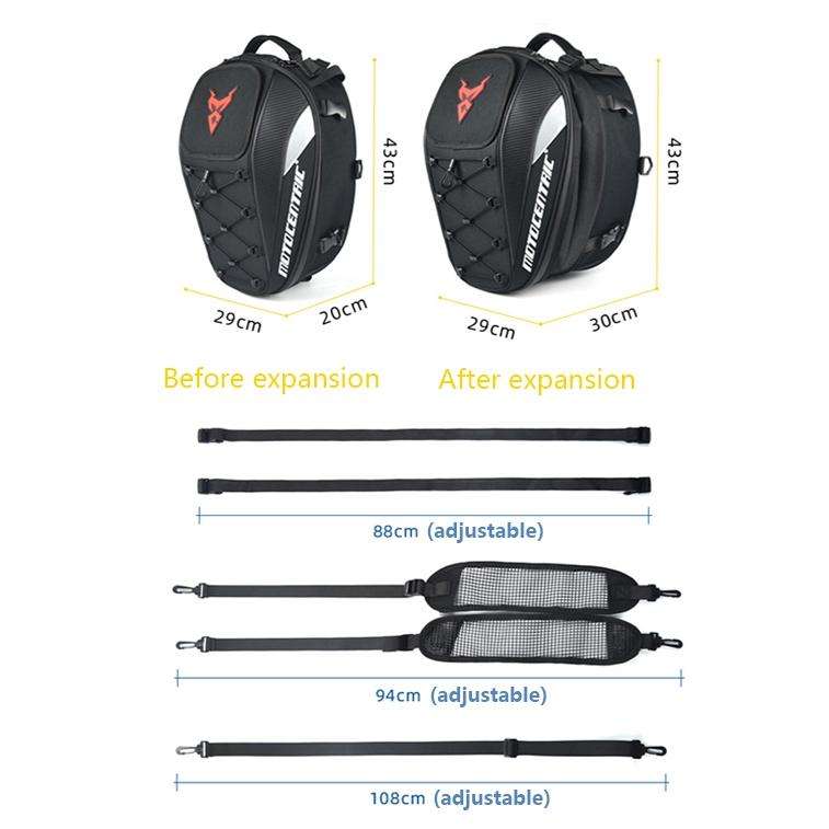 MOTOCENTRIC 11-MC-0102 Motorcycle Rear Seat Helmet Bag(Gray)