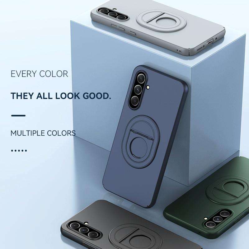 For Samsung Galaxy A34 Magsafe Hidden Fold Holder Full Coverage Shockproof Phone Case(Grey)