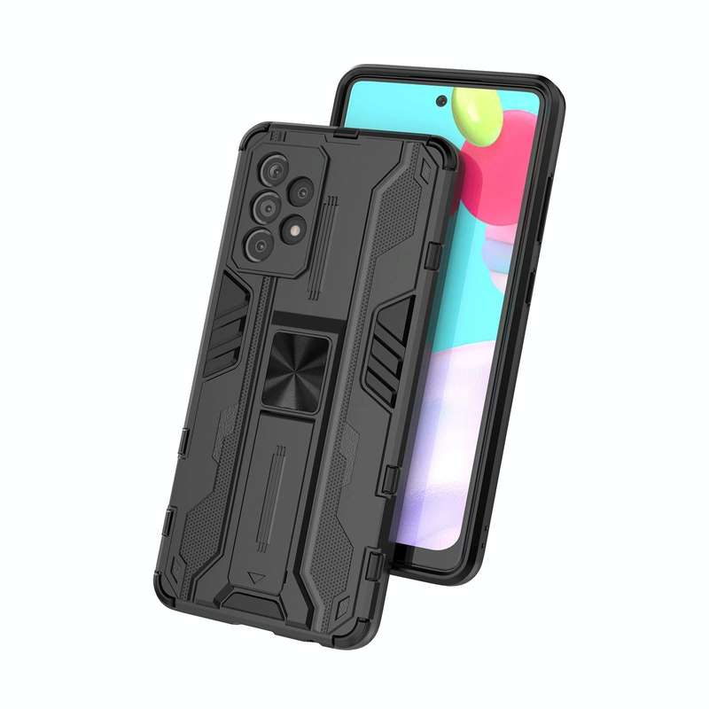 For Samsung Galaxy A52 5G / 4G Supersonic PC + TPU Shock-proof Protective Case with Holder(Black)