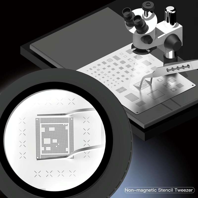 2UUL Non-magnetic Stainless Stencil Tweezers with Holes, Model:TW22
