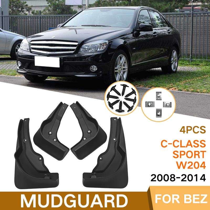 For Mercedes-Benz C-Class W205 Sport 2008-14 4pcs/Set Car Auto Soft Plastic Splash Flaps Fender G...