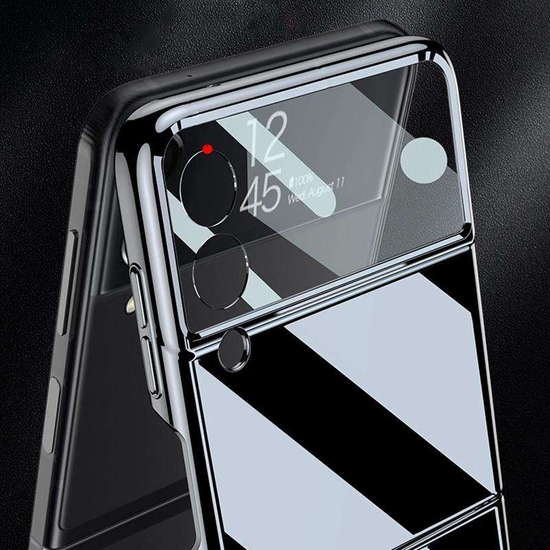 For Samsung Galaxy Z Flip3 5G GKK UV Porcelain Full Coverage Phone Flip Case(White)