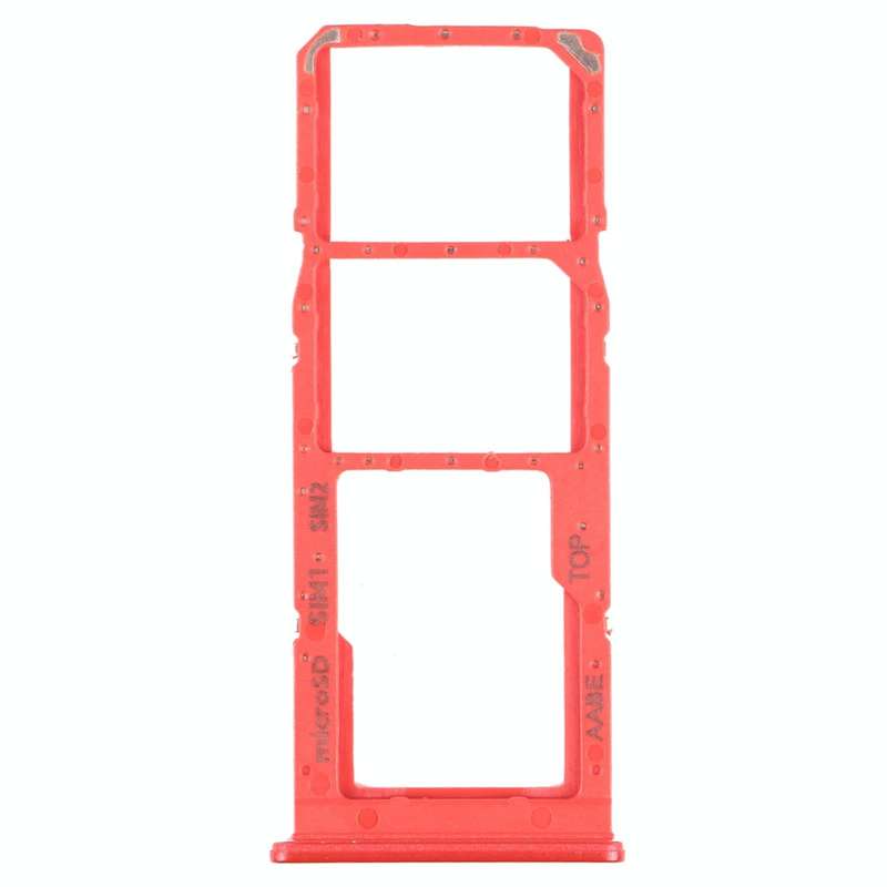 For Samsung Galaxy A12 SM-A125 SIM Card Tray + SIM Card Tray + Micro SD Card Tray (Red)