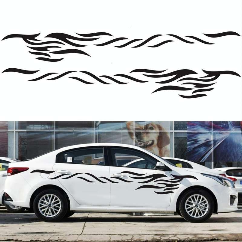 2 PCS/Set D-369 Totem Pattern Car Decorative Sticker(Black)