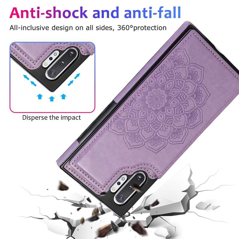 For Samsung Galaxy Note 10 Plus Double Buckle Mandala Pattern PU+TPU Protective Case with Card Sl...