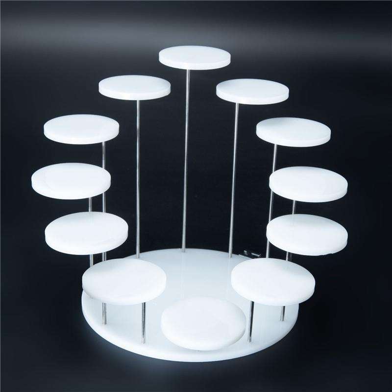 12 Rounds Base Acrylic Jewelry Ring Display Stand(White)