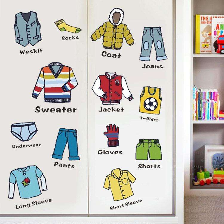 28x28cm Clothing Classification Logo Label Storage Box Cabinet Stickers(FG014)