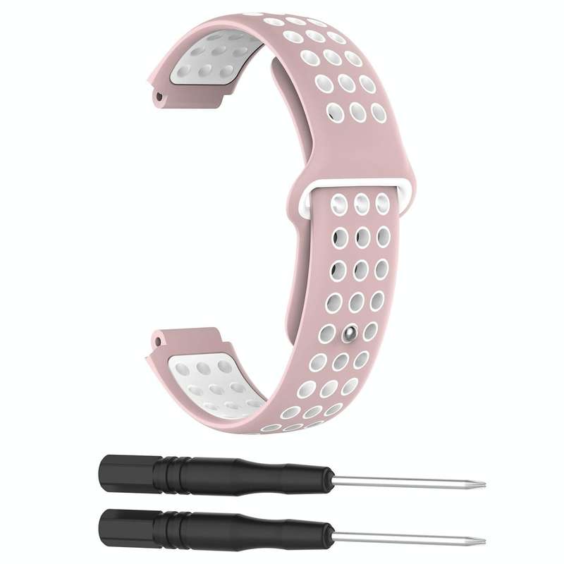 For Garmin Forerunner 220 / 230 / 235 / 630 / 620 / 735xt Silicone Watch Band(Pink white)