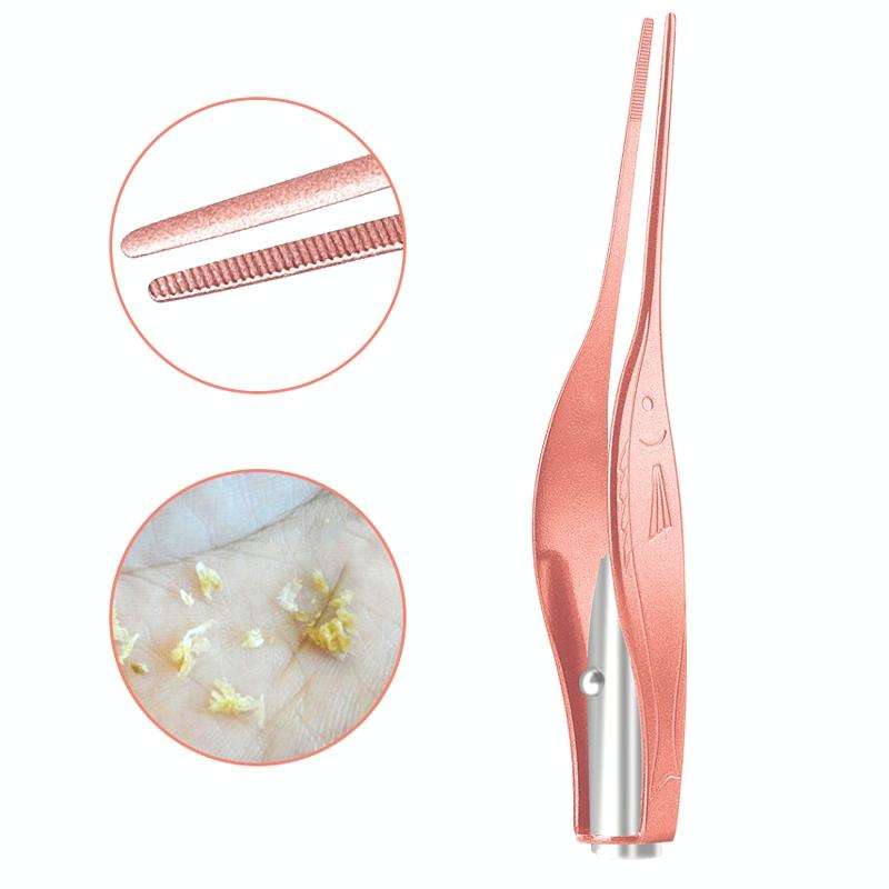 3 PCS Visible Light Ear Spoon Tool Tweezers(Random Color Delivery)