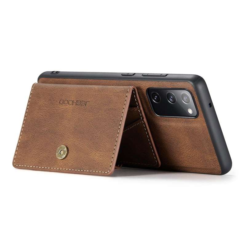 For Samsung Galaxy S20 FE JEEHOOD Retro Magnetic Detachable Protective Case with Wallet & Card Sl...