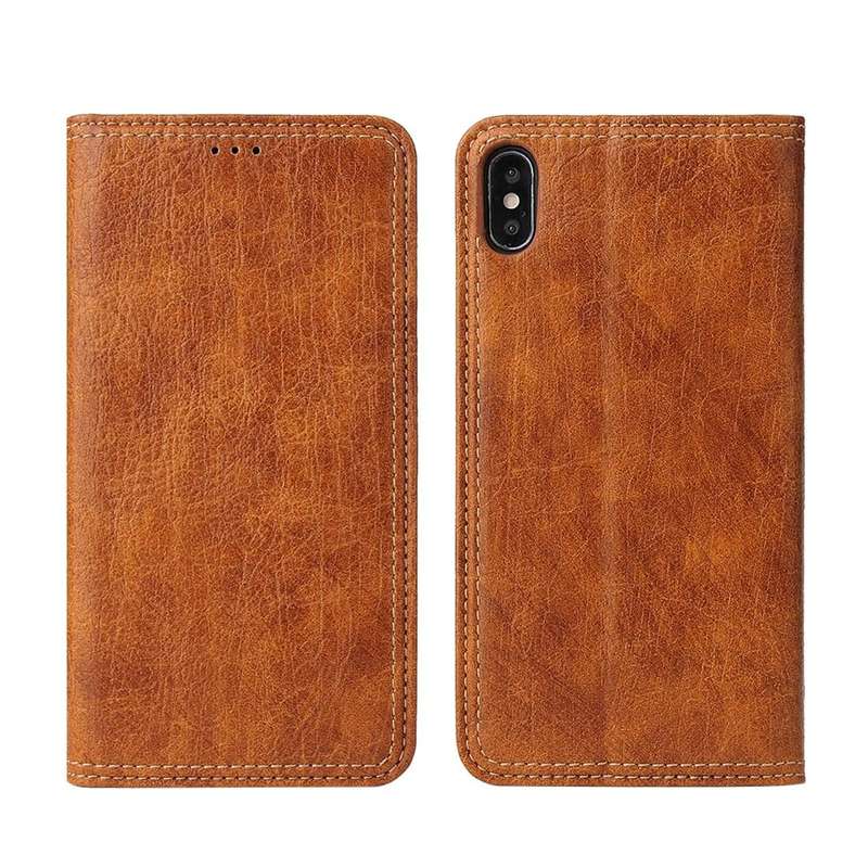 For iPhone XR Retro Tree Bark Texture PU Magnetic Horizontal Flip Leather Case with Holder & Card...