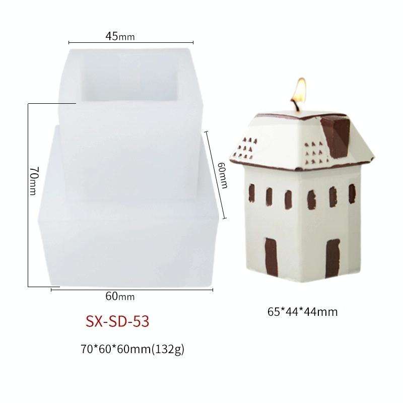 DIY Christmas Candle Aromatherapy Gypsum Silicone Mold, Shape: Snow House 3