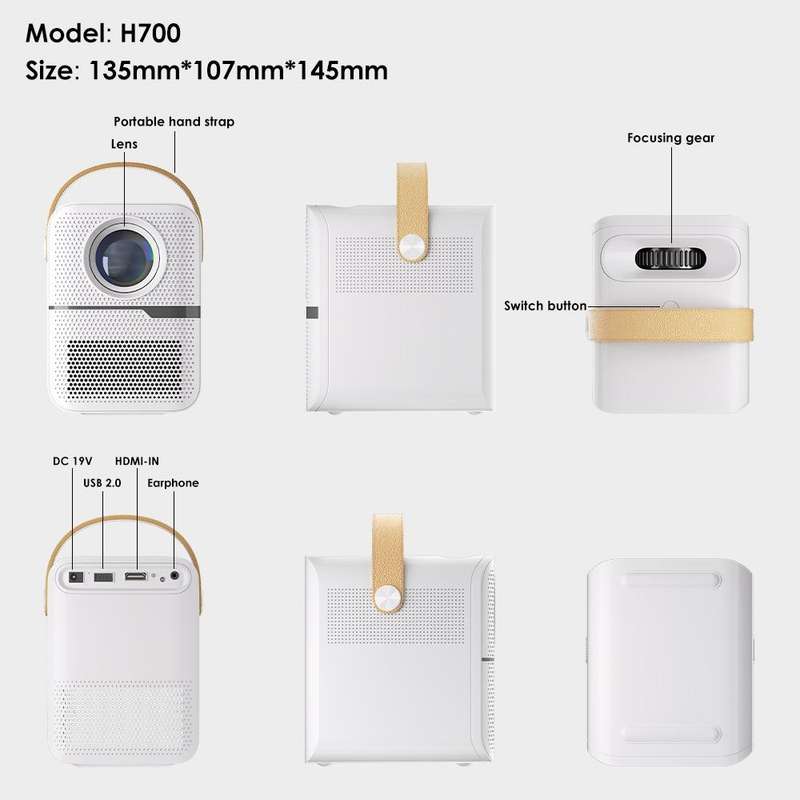 P10 1080P Android 10.0 Smart Portable LCD Mini Projector, Plug Type:UK Plug