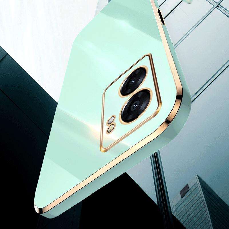 For OPPO A57 XINLI Straight 6D Plating Gold Edge TPU Phone Case(Celestial Blue)