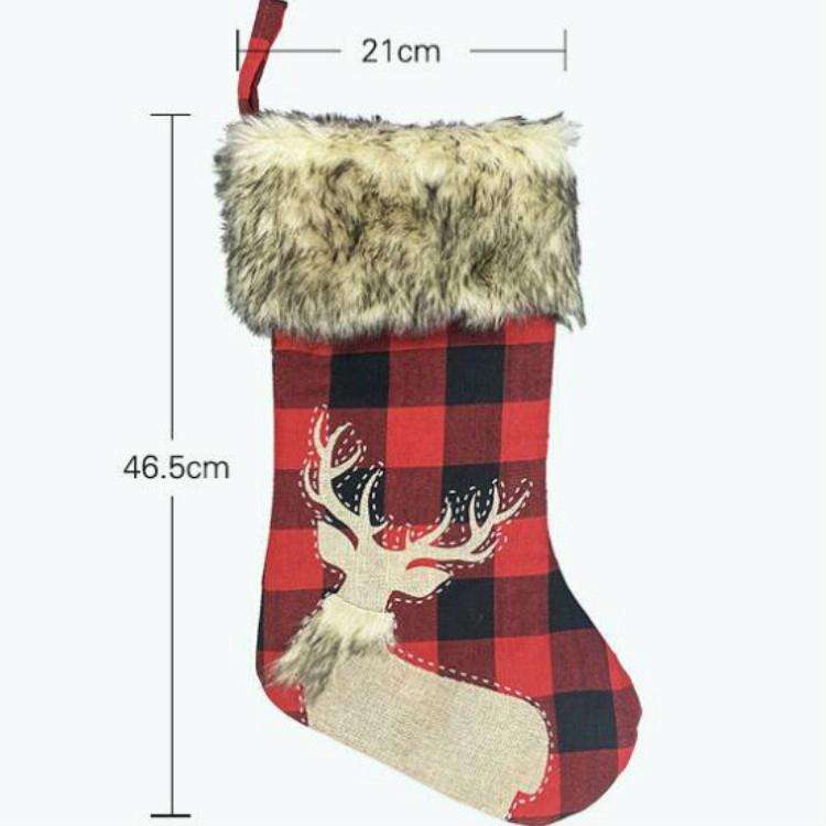 Christmas Ornaments Burlap Socks Candy Socks Gift Bag(Senior)