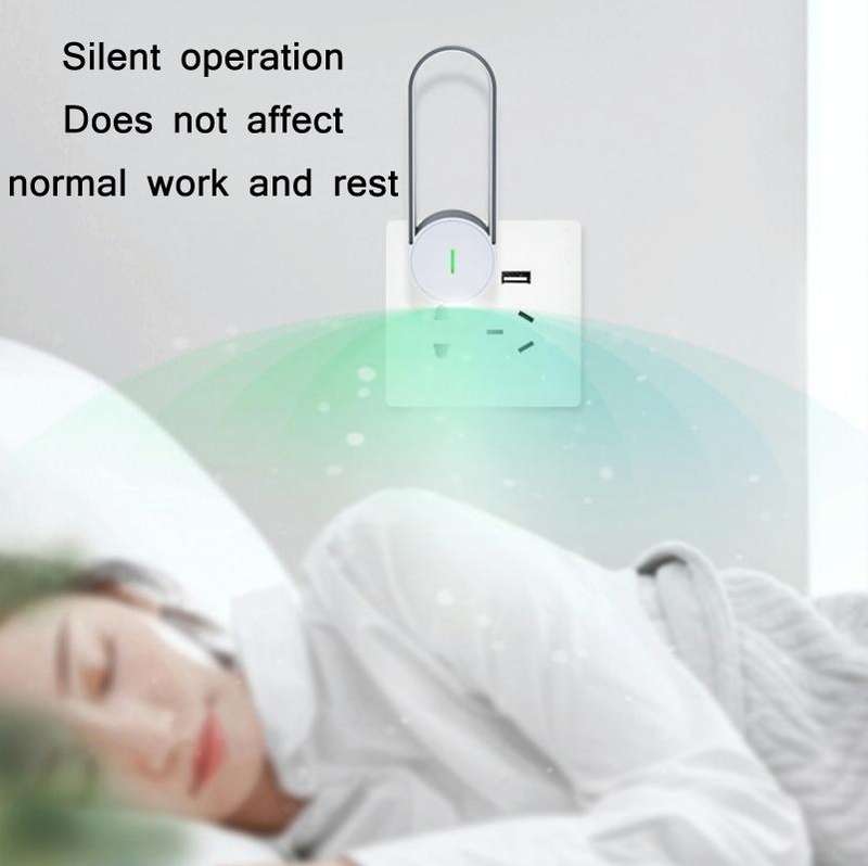 USB Plug-In Negative Ion Air Purifier Odor Deodorizer(Blue)
