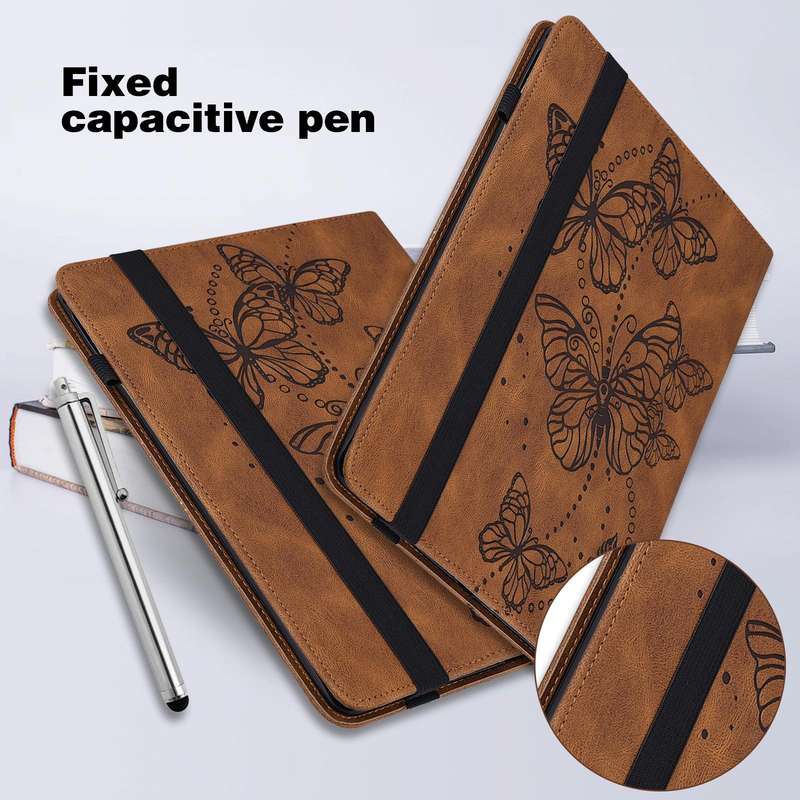 For Huawei MediaPad M5 Lite 10 inch Embossed Butterfly Pattern Horizontal Flip Leather Tablet Cas...