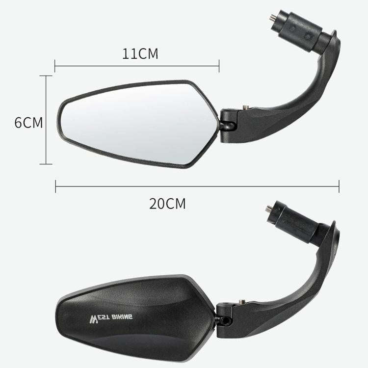 1 Pair WEST BIKING Bicycle Rearview Mirror Adjustable Mirror Mountain Bike Foldable Rearview Mirr...