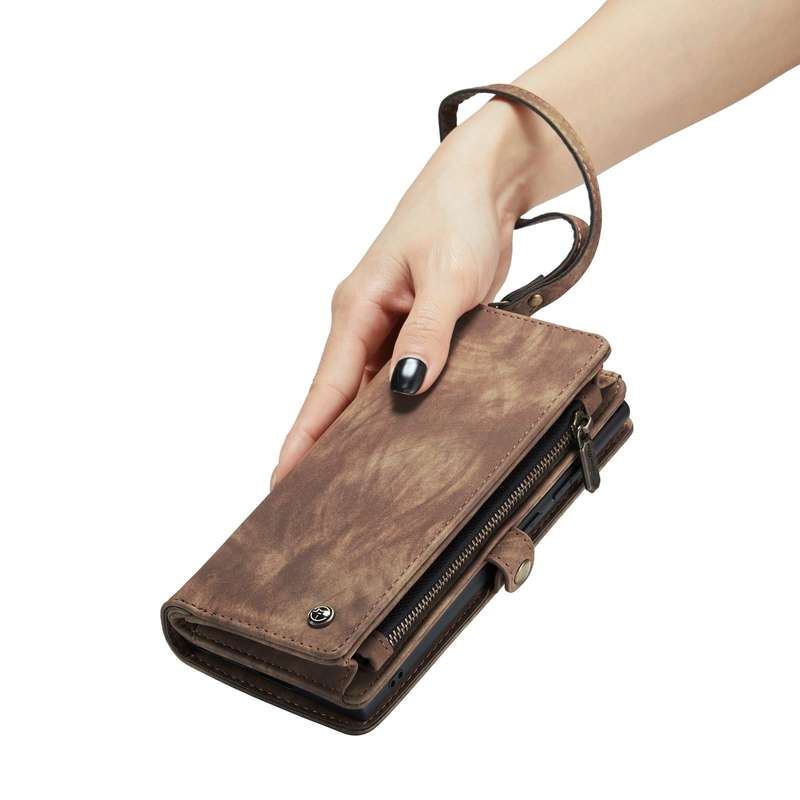For Samsung Galaxy S22 Ultra 5G CaseMe-008 Detachable Multifunctional Horizontal Flip Leather Cas...