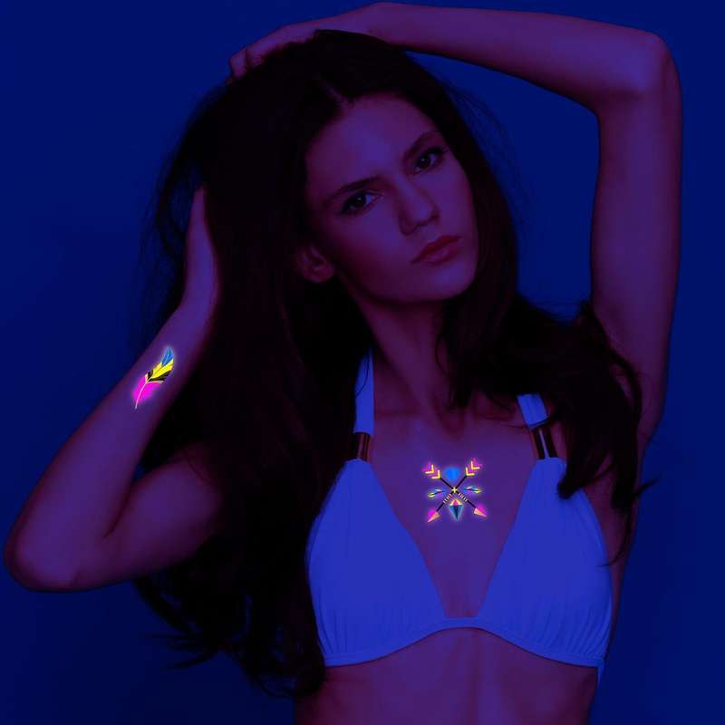 2 PCS Fluorescent Bronzing Waterproof Tattoo Stickers(JYG-004)