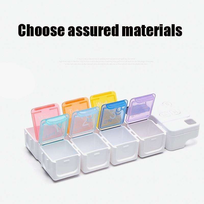 TF-248 7-Cell Smart Timing Reminder Plastic Pill Box Pill Storage Box(Colorful)