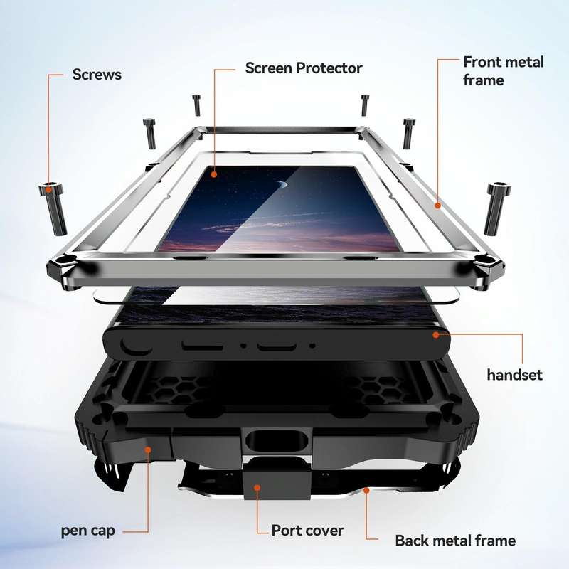 For Samsung Galaxy S24 Ultra 5G R-JUST Life Waterproof Dustproof Shockproof Holder Phone Case(Sil...