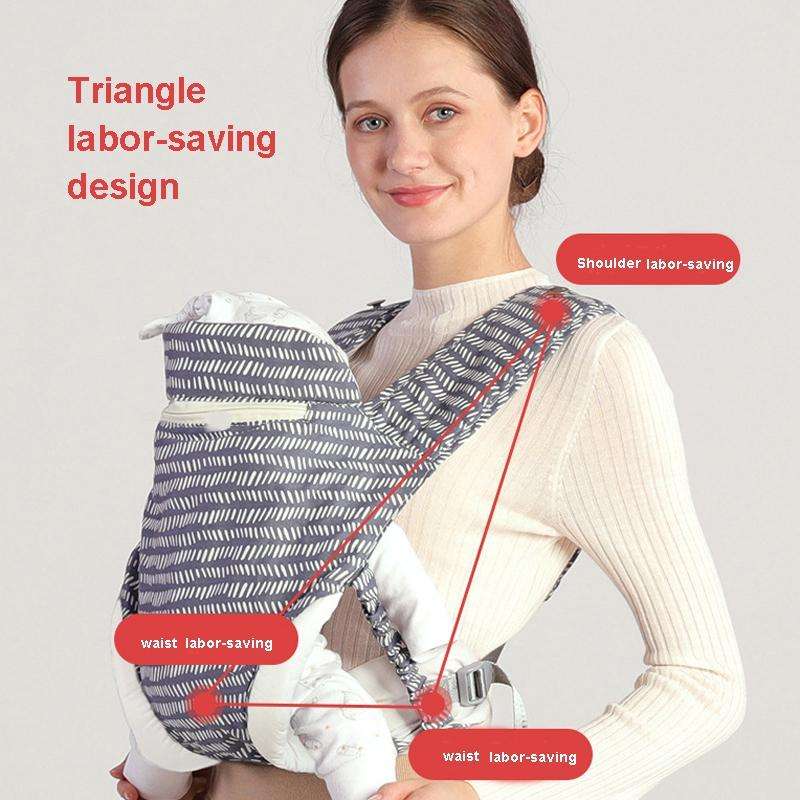 Kangaroo Baby Portable Multifunctional Baby Carrier Front Hold Baby Breathable Carrier(White Stri...