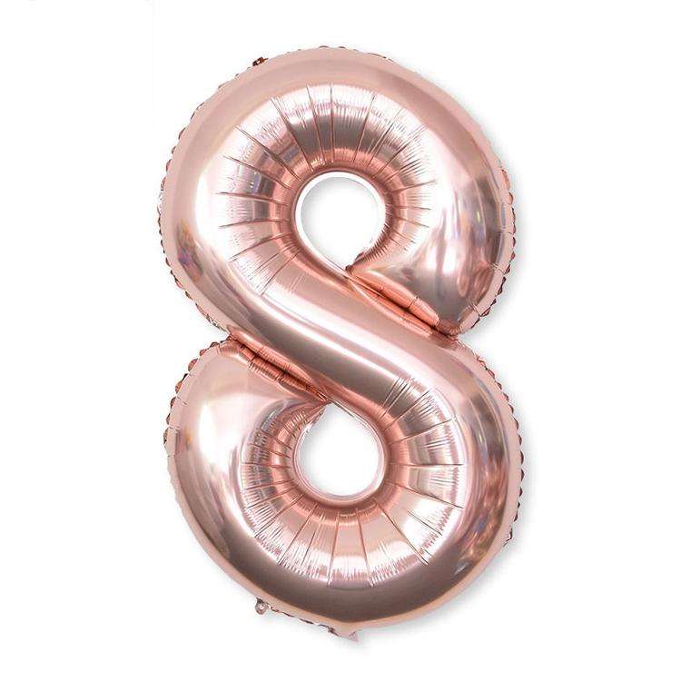 2 PCS 40 Inch Aluminium Foil Number Balloons Birthday Wedding Engagement Party Decor Kids Ball Su...