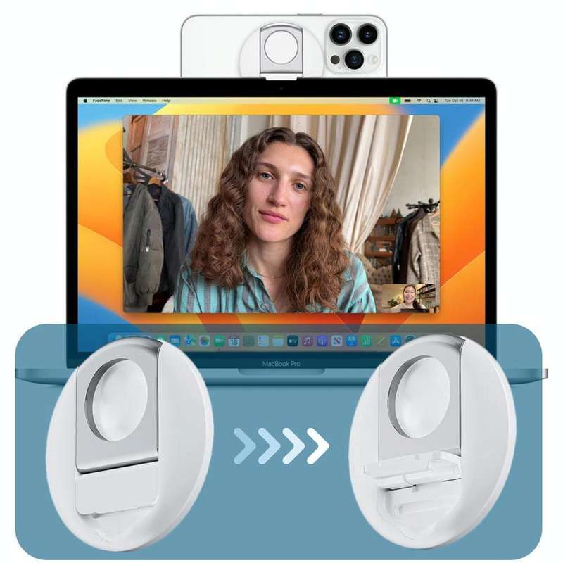 Magnetic Finger Ring Holder For MagSafe Phone MacBook Camera Mount Stand(Black)