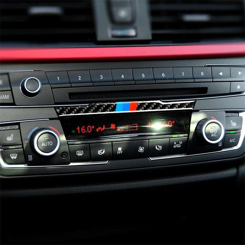 Three Color Carbon Fiber Car Central Control CD Decorative Sticker for BMW (F30) 2013-2015 / (F34...