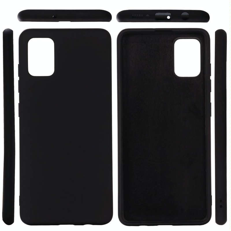 For Galaxy A71 Solid Color Liquid Silicone Shockproof Full Coverage Protective Case(Black)