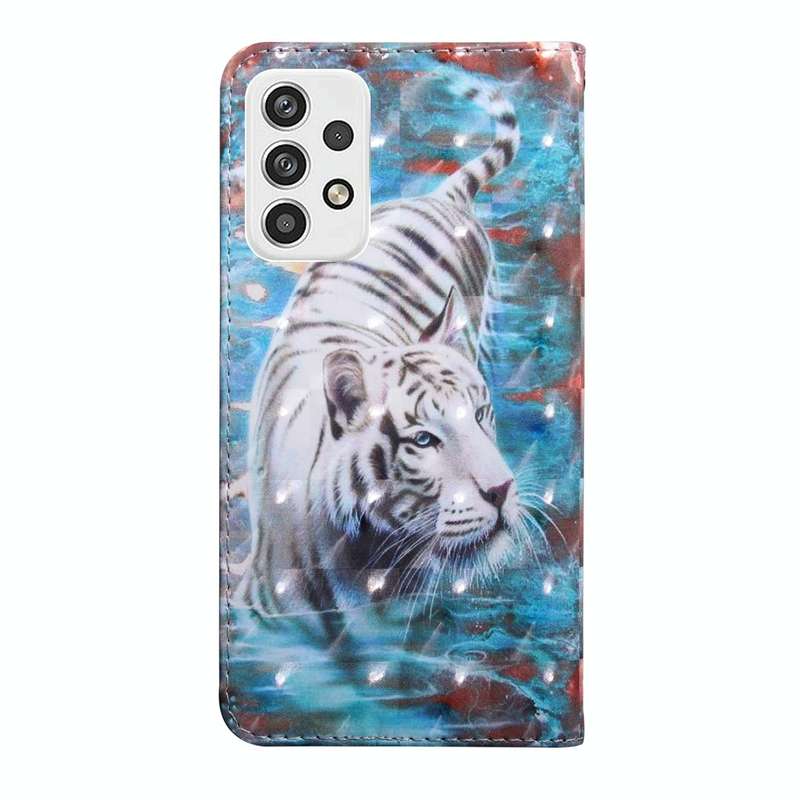 For Samsung Galaxy A23 5G 3D Painting Pattern Coloured Drawing Leather Phone Case(Tiger)