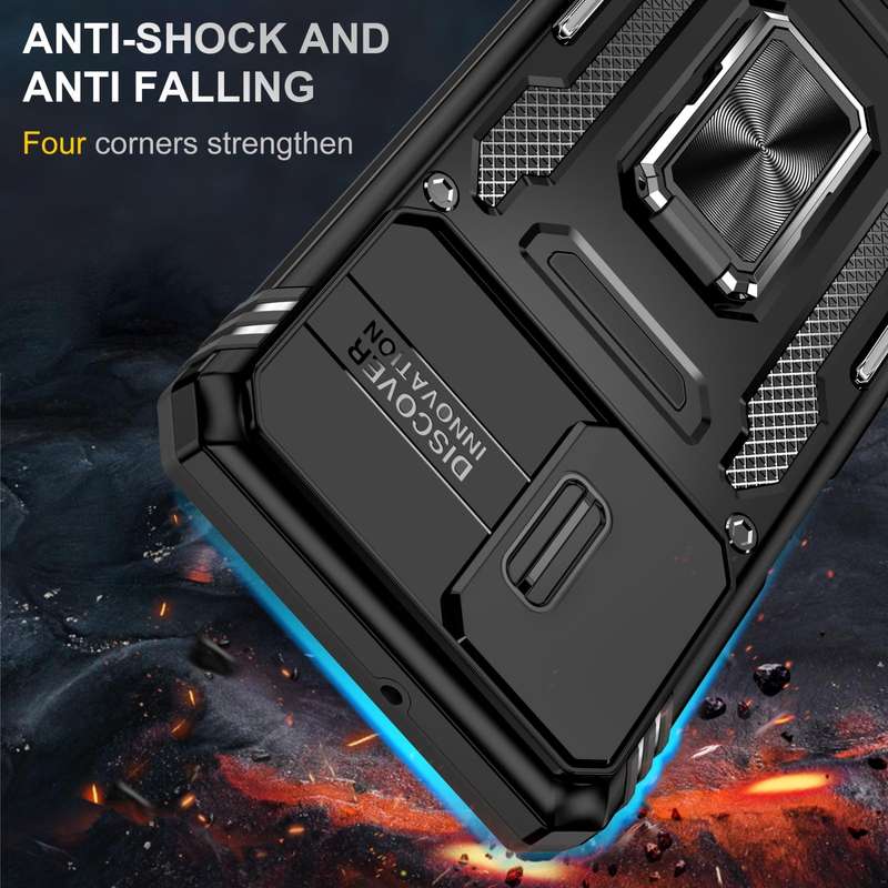 For Samsung Galaxy A32 5G Armor PC + TPU Camera Shield Phone Case(Black)
