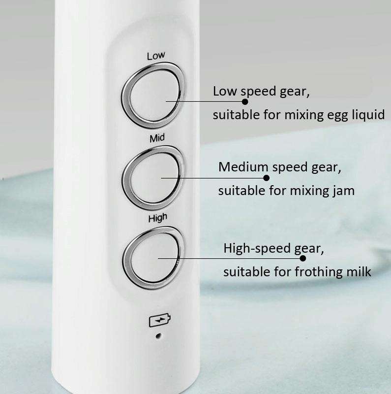 Whisk Household Electric Baking Mini Wireless Hand-Held Charging Stirrer Milk Frother(White)