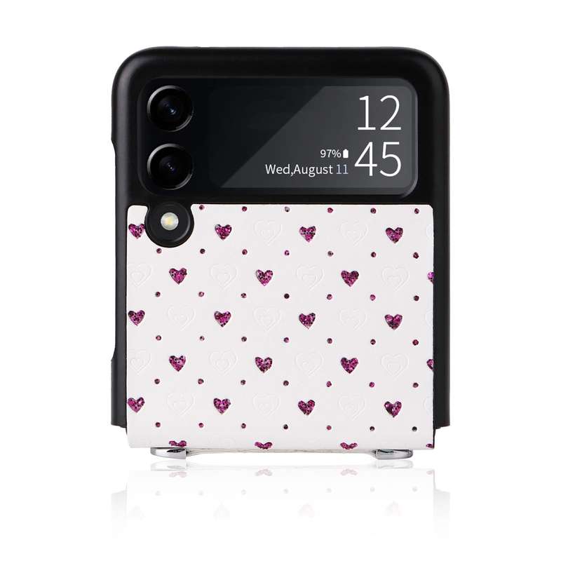 For Samsung Galaxy Z Flip3 5G Colorful Love Lanyard Phone Case(Purple)