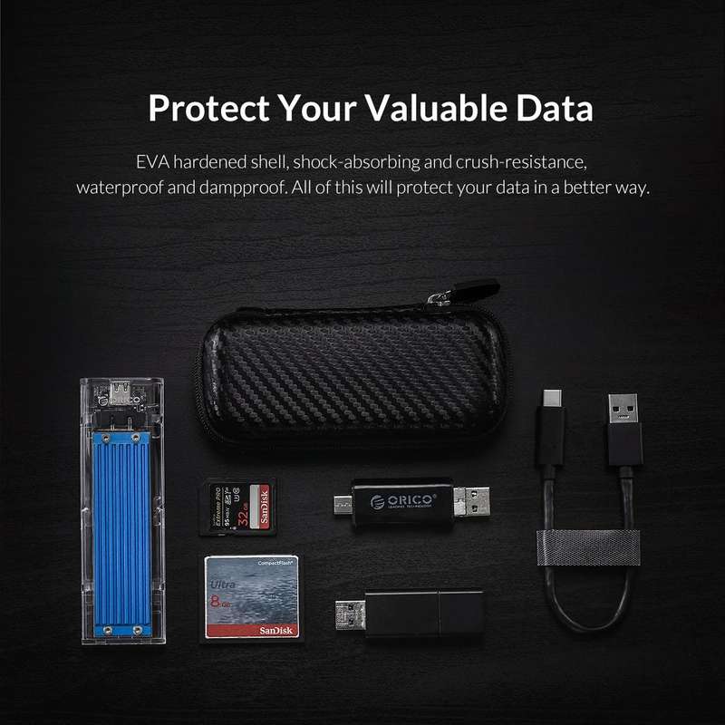 ORICO-M2PH01-BK-BP M.2 Hard Drive EVA Case Storage Bag (Black)