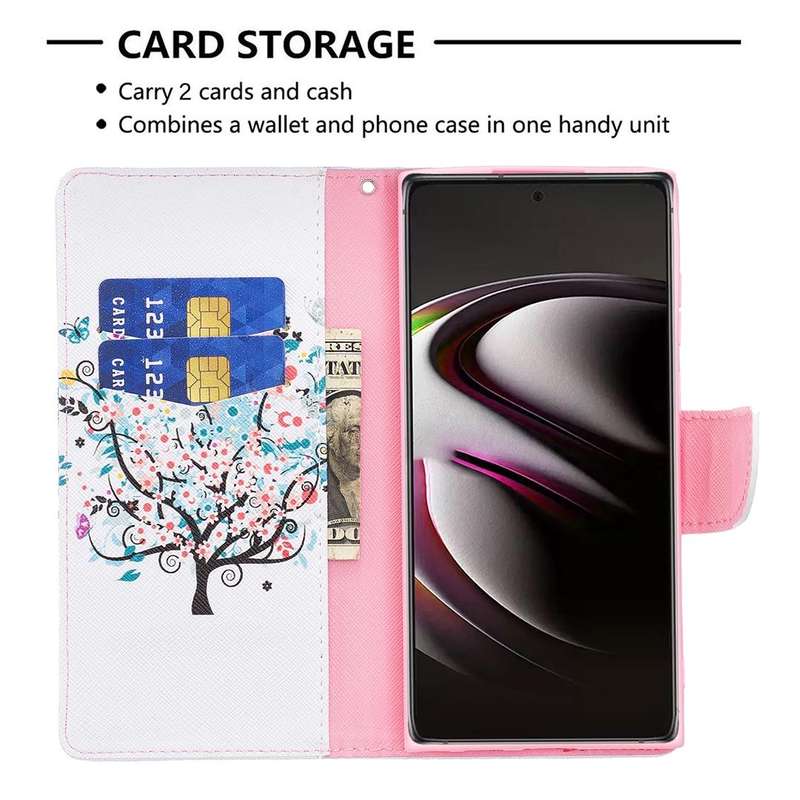 For Samsung Galaxy S22 Ultra 5G Colored Drawing Pattern Horizontal Flip Phone Leather Case with H...
