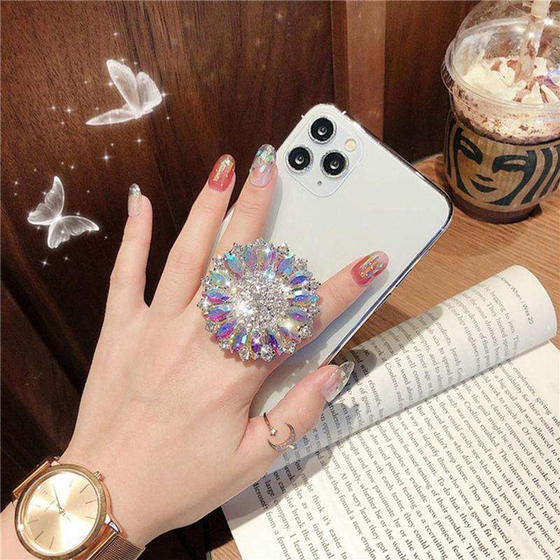 2 PCS Lazy Man Live Shooting Mobile Phone Rotating Ring Buckle Holder, Style:Big Diamond