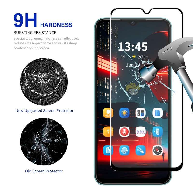 For Nokia C21 Plus 10pcs ENKAY Full Glue High Aluminum-silicon Tempered Glass Film