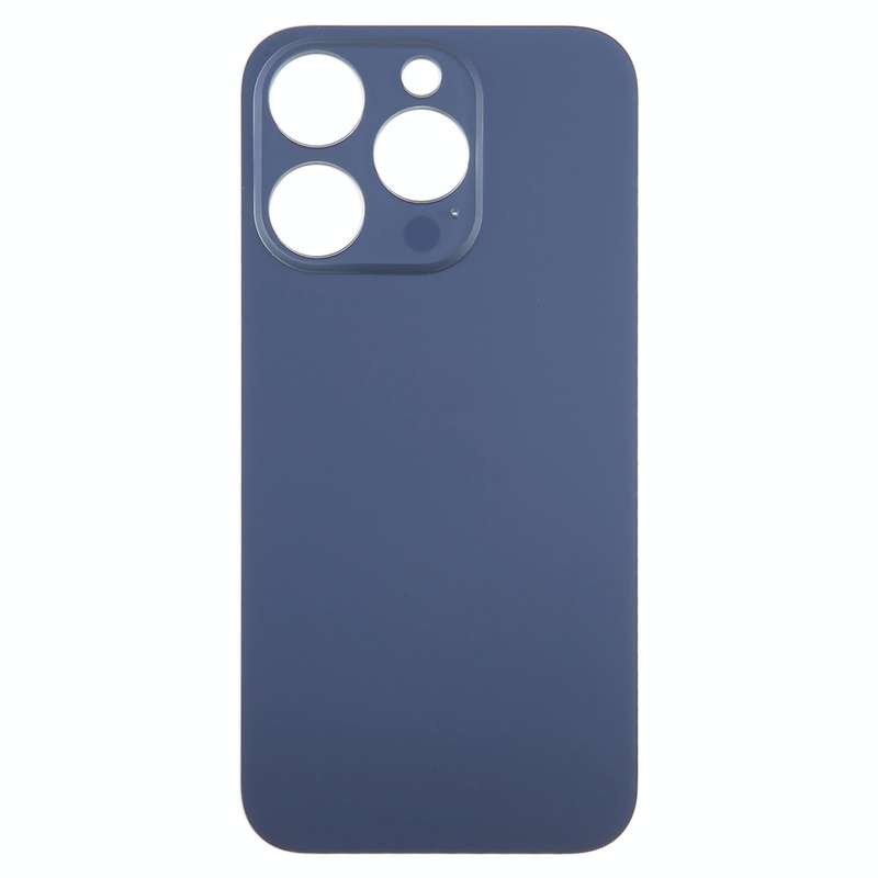 For iPhone 15 Pro Easy Replacement Big Camera Hole Glass Back Battery Cover(Blue)