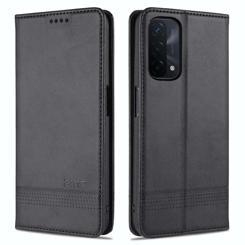 For OPPO A74 (5G) AZNS Magnetic Calf Texture Horizontal Flip Leather Case with Card Slots & Holde...