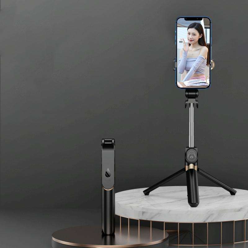 XT06 Live Beauty Bluetooth Tripod Selfie Stick(Black)