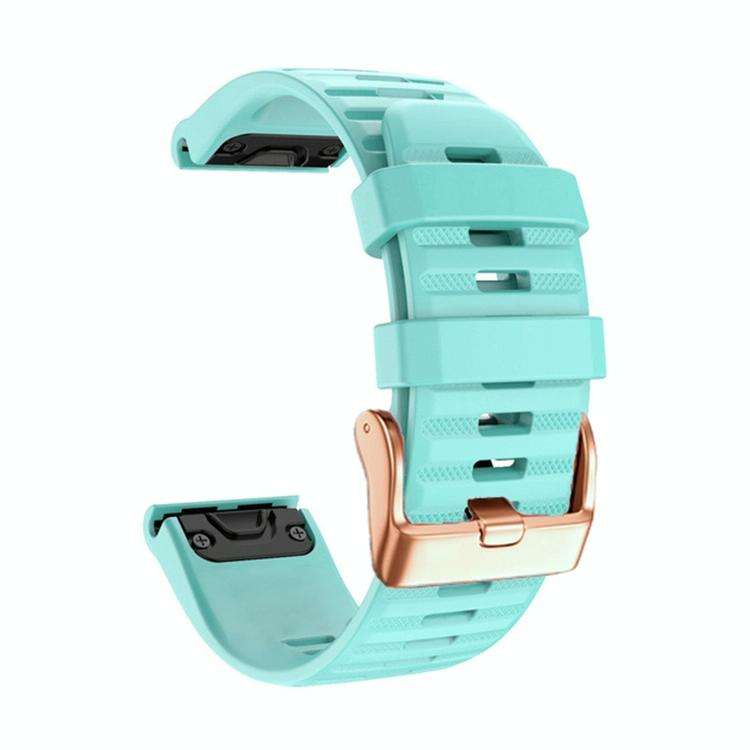 For Garmin Fenix 7S / 6S Pro / 5S Plus 20mm Rose Gold Buckle Quick Release Silicone Watch Band(Mi...