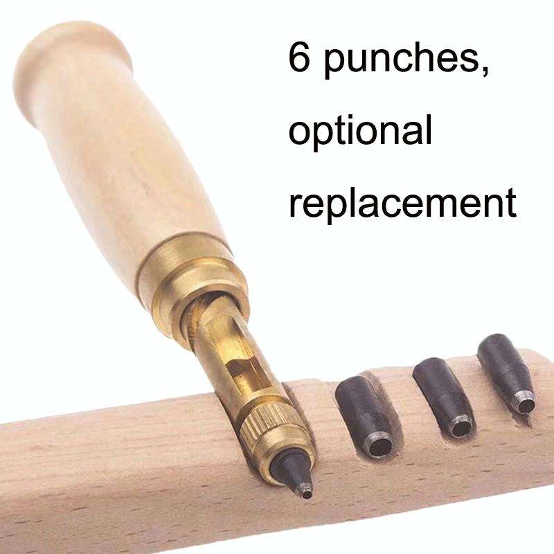 6 In 1 Automatic Belt Punch Punching Multi-scalp Anechoic Belt Punch(Black)