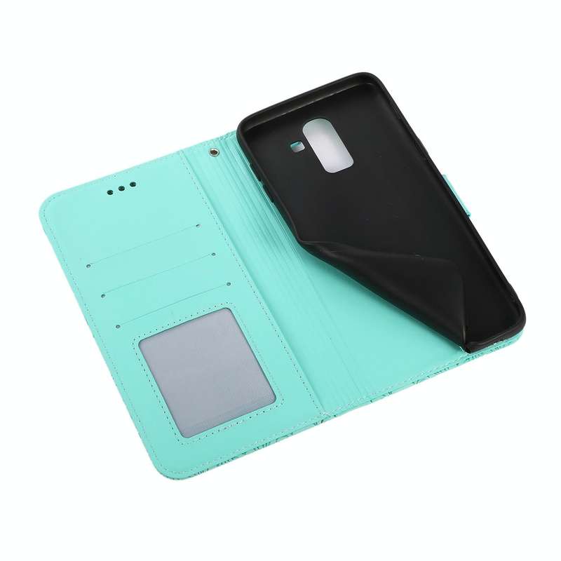 For Samsung Galaxy J8 Skin Feel Embossed Sunflower Horizontal Flip Leather Case with Holder & Car...