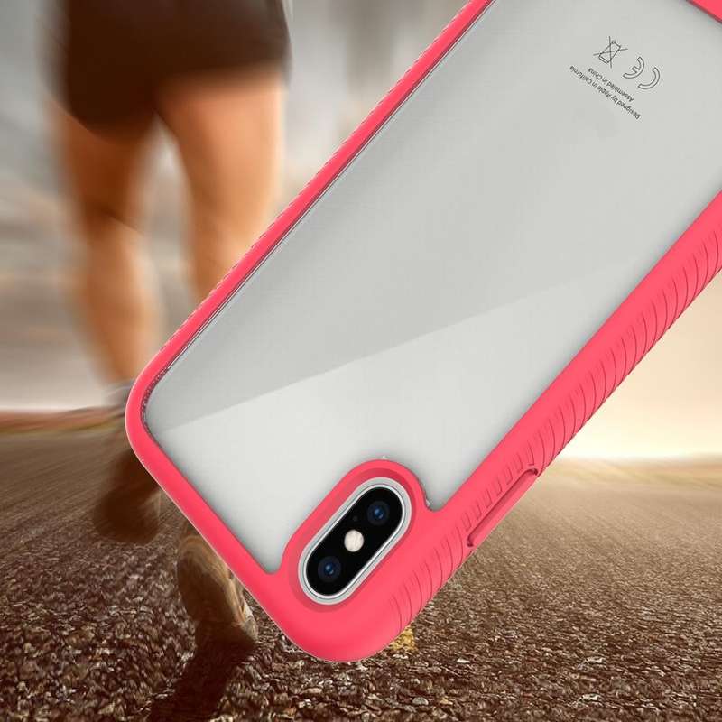 For iPhone X Starry Sky Solid Color Series Shockproof PC + TPU Protective Case(Black)