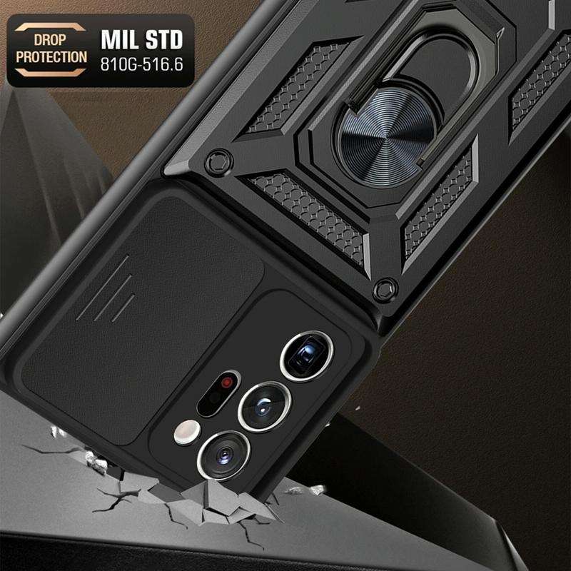 For Samsung Galaxy Note20 Ultra 5G Sliding Camera Cover Design TPU+PC Protective Case(Black)